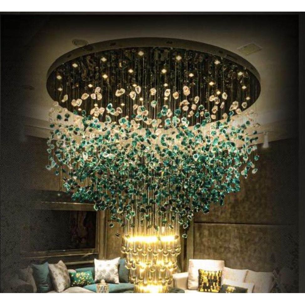Rainfall Glass Gem Stone Chandelier - lampmodern