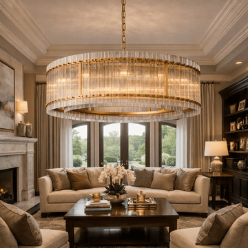 San Marca Glass Round Chandelier - lampmodern