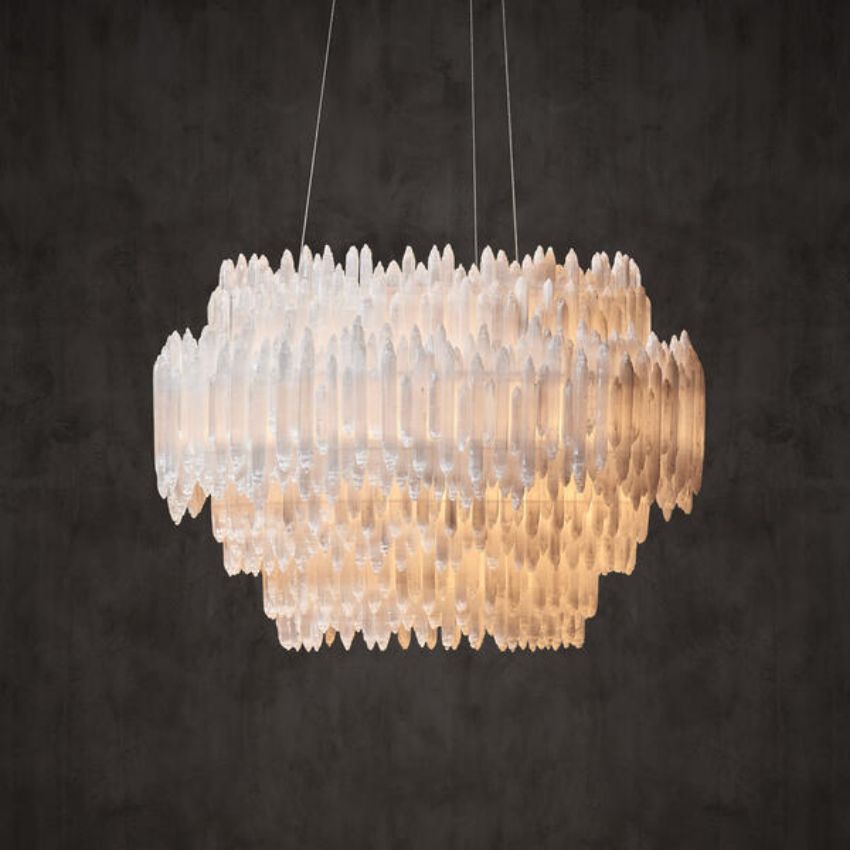 Selenite Round Chandelier - lampmodern