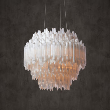 Selenite Round Chandelier - lampmodern