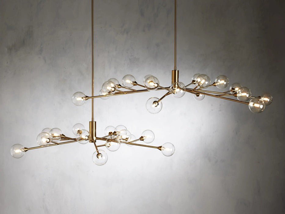 Sera Glass Globe Chandelier 36"47"59" - lampmodern
