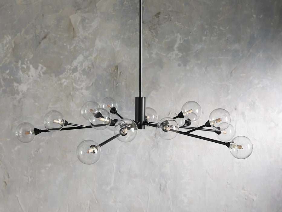 Sera Glass Globe Chandelier 36"47"59" - lampmodern