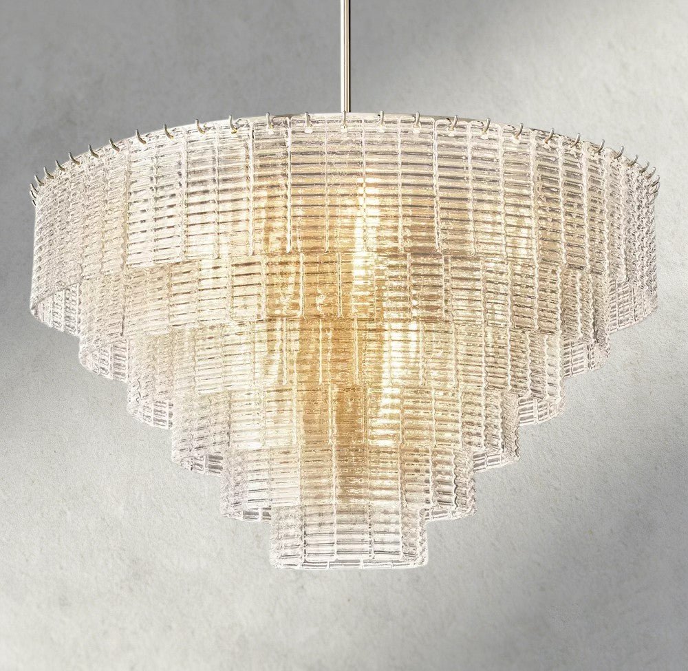 Siraue Clear Glass Round Chandelier 41", 52", 65" - lampmodern