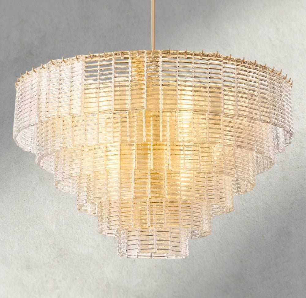 Siraue Clear Glass Round Chandelier 41", 52", 65" - lampmodern