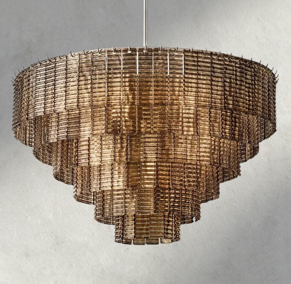 Siraue Smoke Glass Round Chandelier 41", 52", 65" - lampmodern
