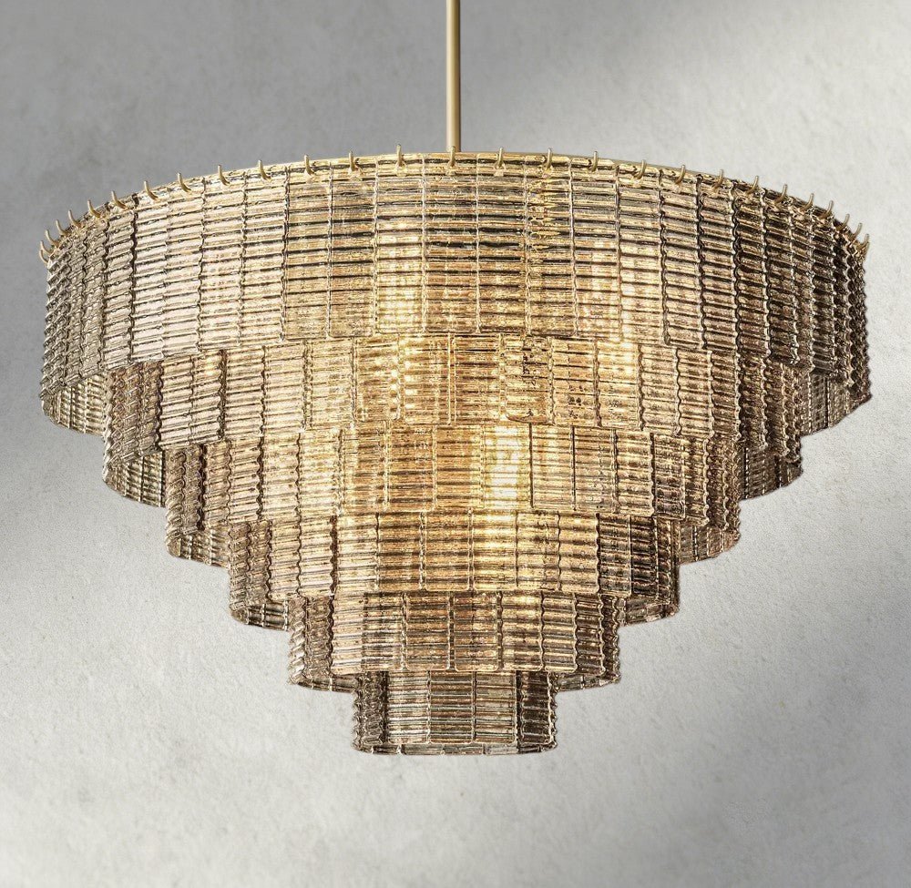 Siraue Smoke Glass Round Chandelier 41", 52", 65" - lampmodern