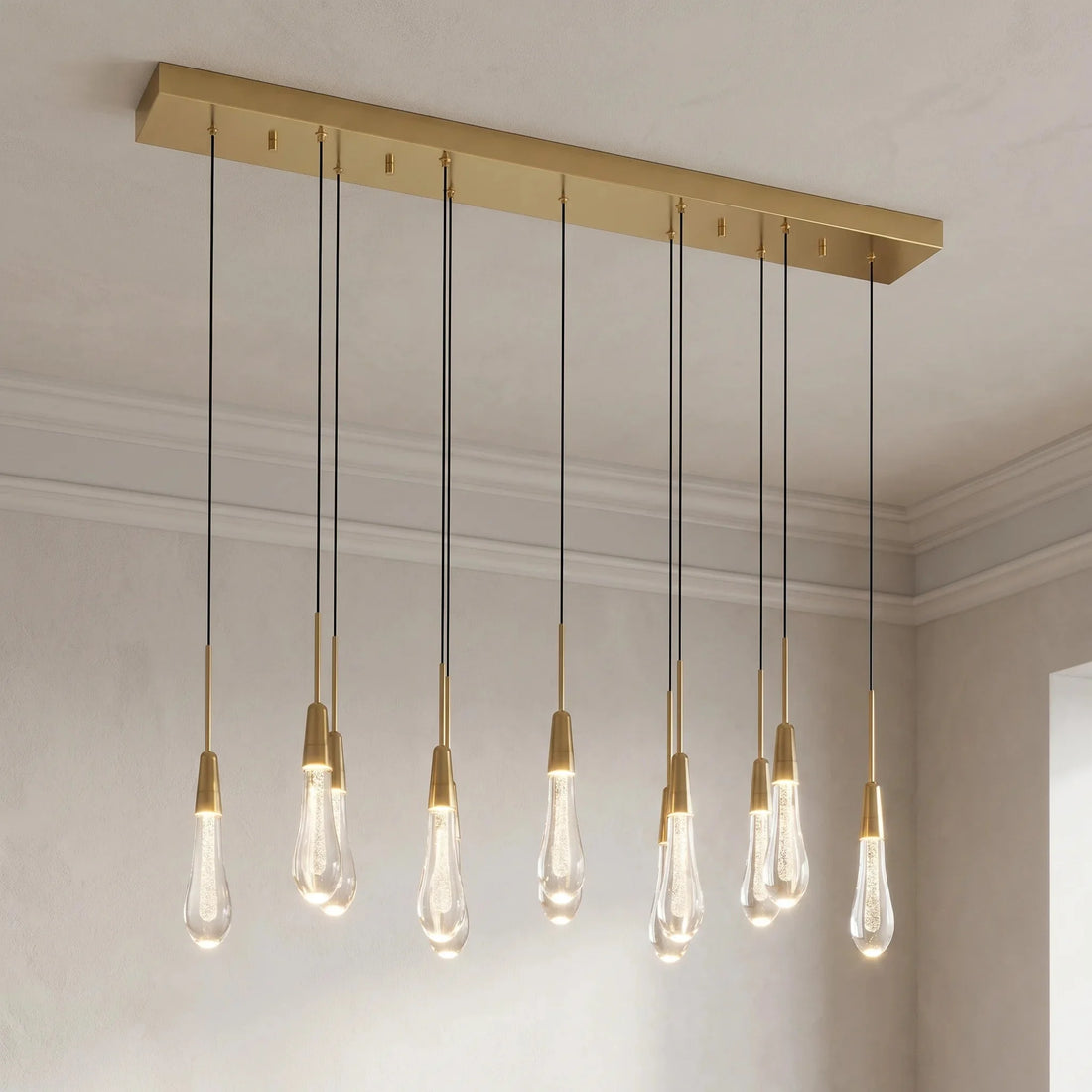 Solitaire Linear Chandelier 37'' 50'' 70'' 87" 120"W - lampmodern