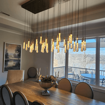 Soltaire Glass Linear Chandelier Lighting 37'' 50'' 70'' 87"W 120"W - lampmodern