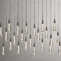 Soltaire Glass Linear Chandelier Lighting 37'' 50'' 70'' 87