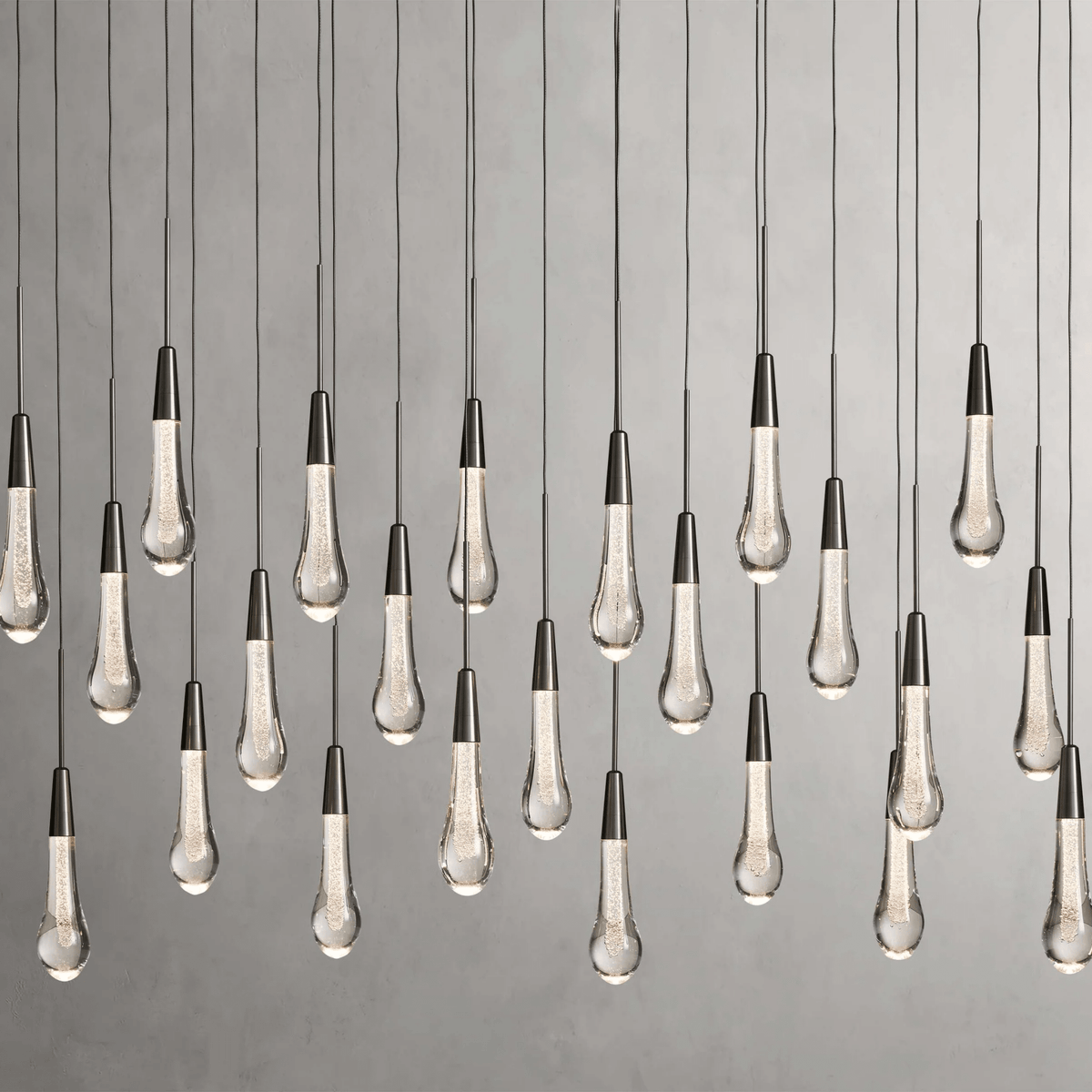 Soltaire Glass Linear Chandelier Lighting 37'' 50'' 70'' 87"W 120"W - lampmodern