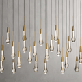 Soltaire Glass Linear Chandelier Lighting 37'' 50'' 70'' 87