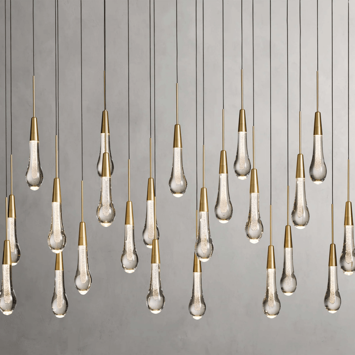 Soltaire Glass Linear Chandelier Lighting 37'' 50'' 70'' 87"W 120"W - lampmodern