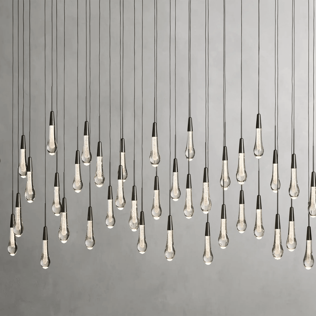 Soltaire Glass Linear Chandelier Lighting 37'' 50'' 70'' 87"W 120"W - lampmodern