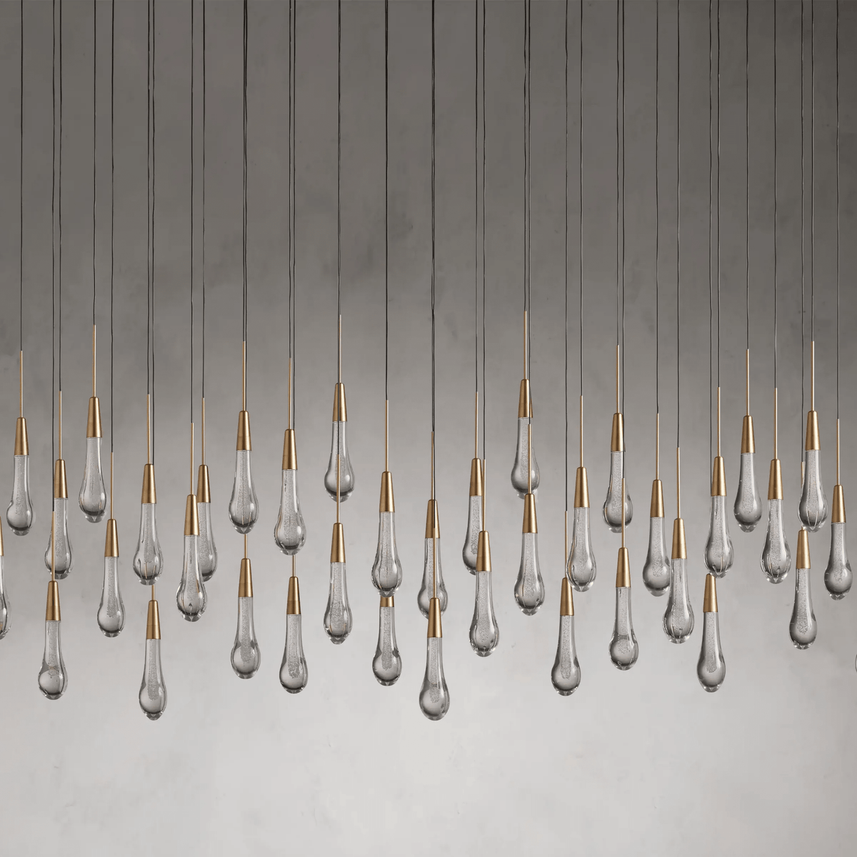 Soltaire Glass Linear Chandelier Lighting 37'' 50'' 70'' 87"W 120"W - lampmodern