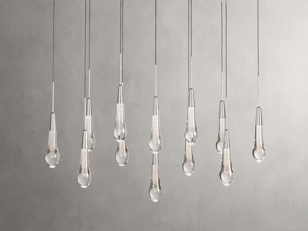 Soltaire Glass Linear Chandelier Lighting 37'' 50'' 70'' 87"W 120"W - lampmodern