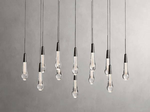 Soltaire Glass Linear Chandelier Lighting 37'' 50'' 70'' 87"W 120"W - lampmodern