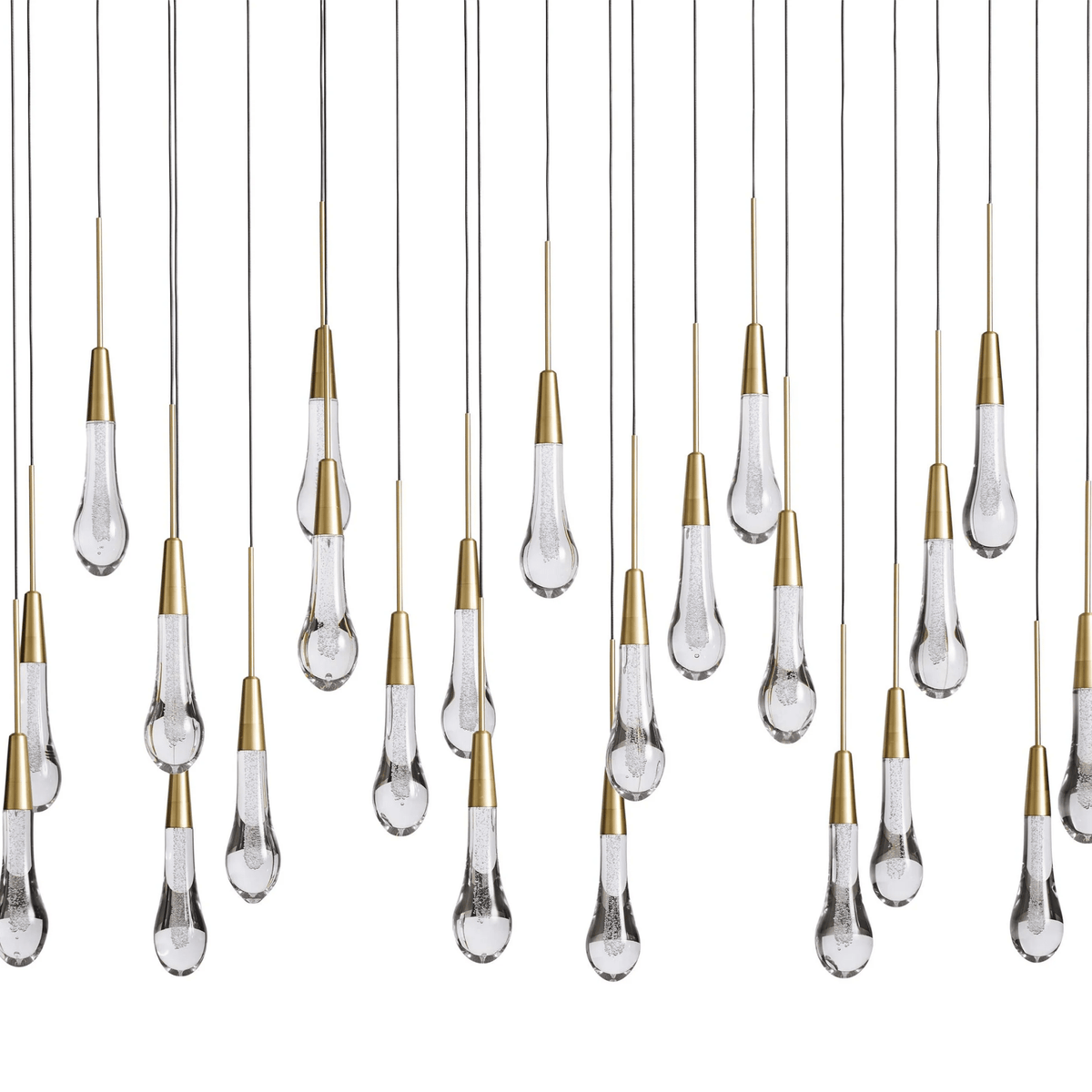 Soltaire Glass Linear Chandelier Lighting 37'' 50'' 70'' 87"W 120"W - lampmodern