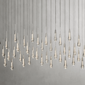 Soltaire Glass Linear Chandelier Lighting 37'' 50'' 70'' 87