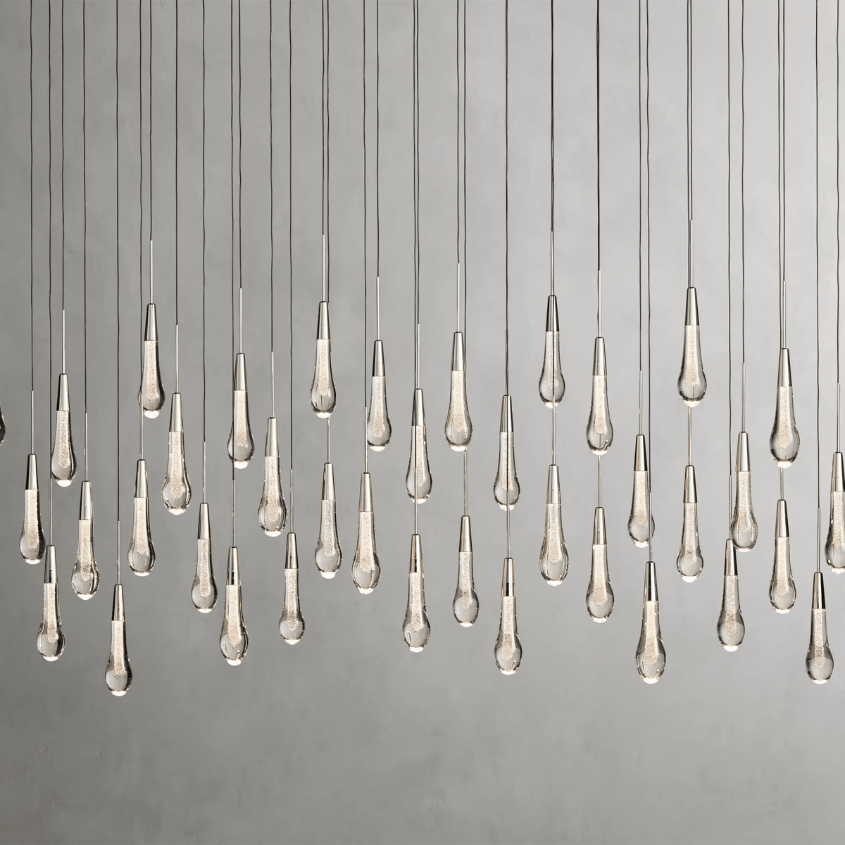 Soltaire Glass Linear Chandelier Lighting 37'' 50'' 70'' 87"W 120"W - lampmodern