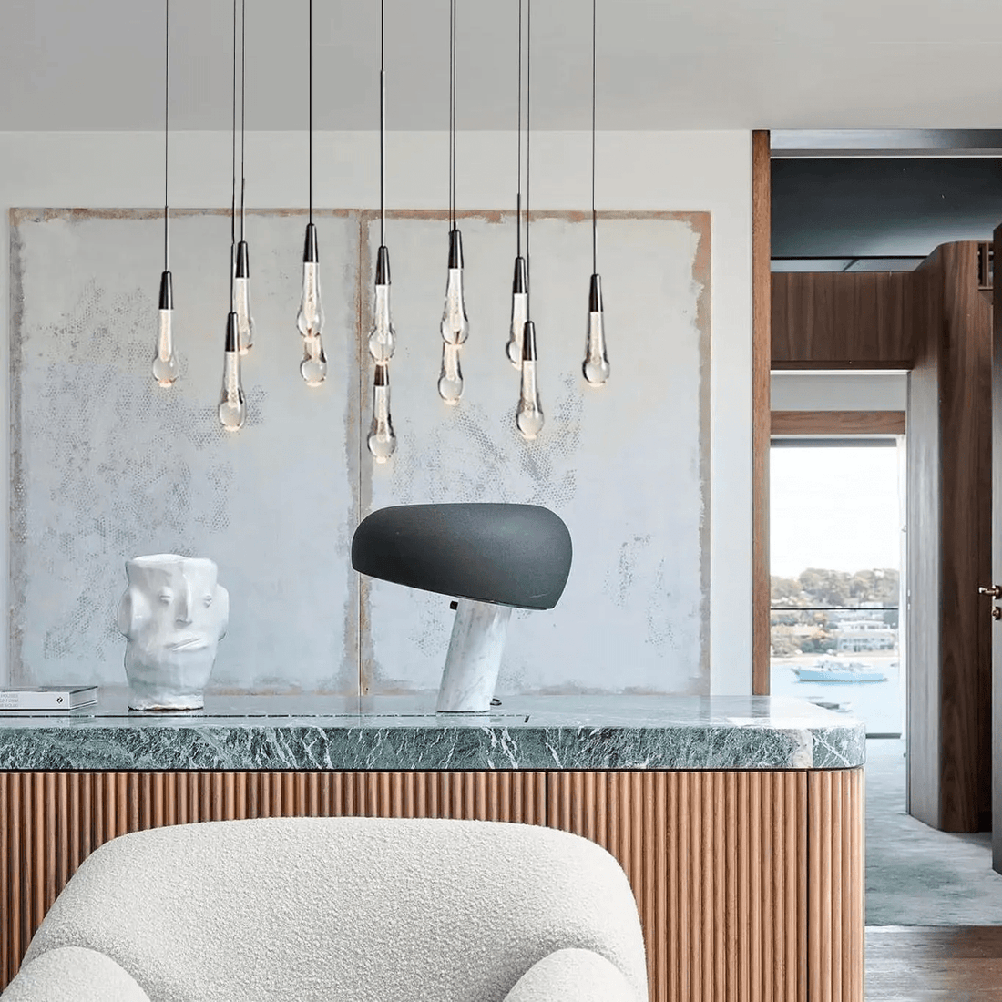 Soltaire Linear Modern Chandelier 37"W - lampmodern