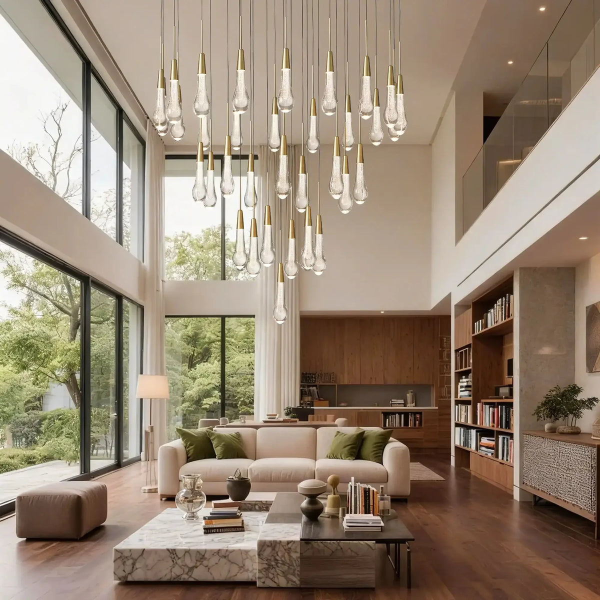 Soltaire Round Chandelier 17" 24" 36“ 58“ - lampmodern