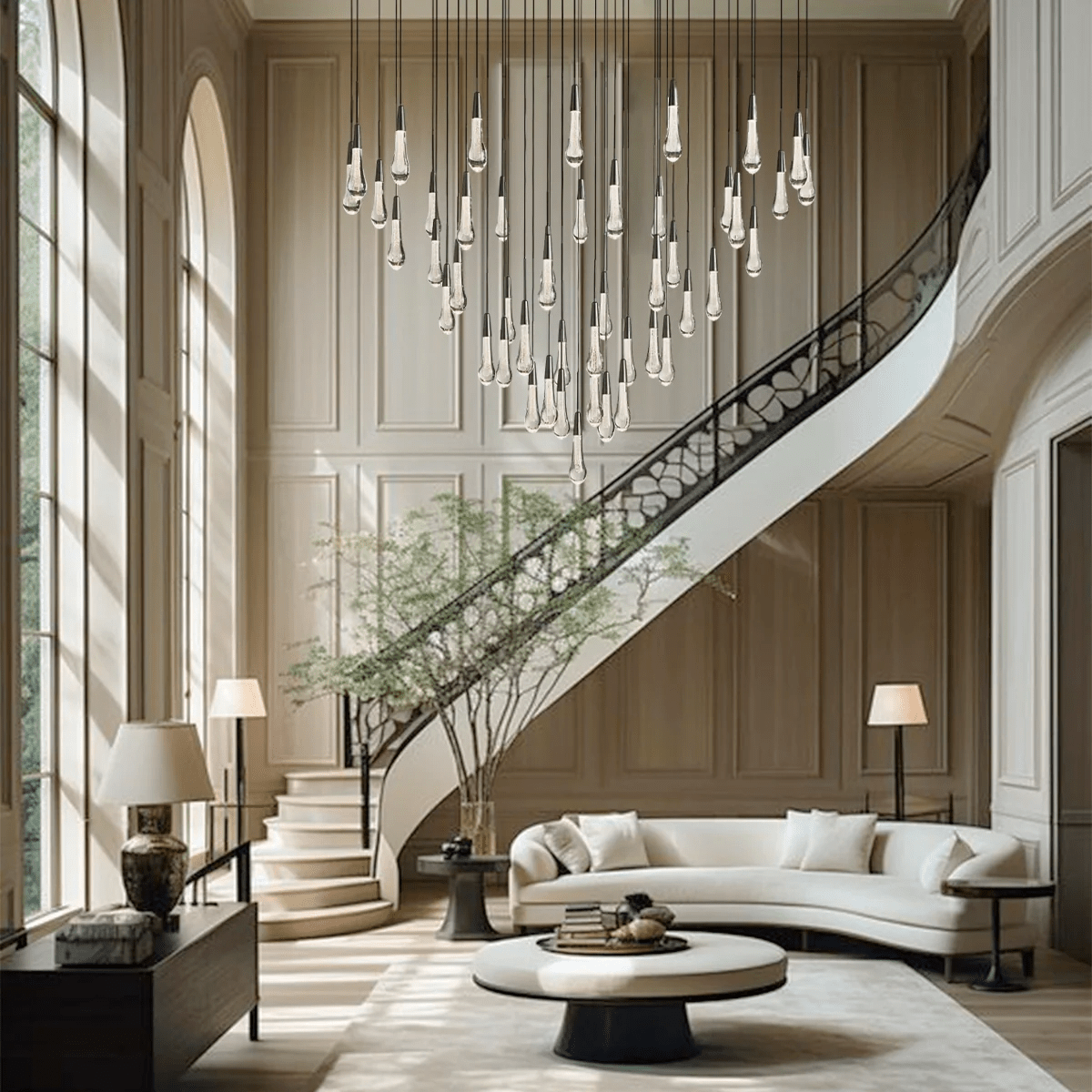 Soltaire Round Chandelier 17" 24" 36“ 58“ - lampmodern