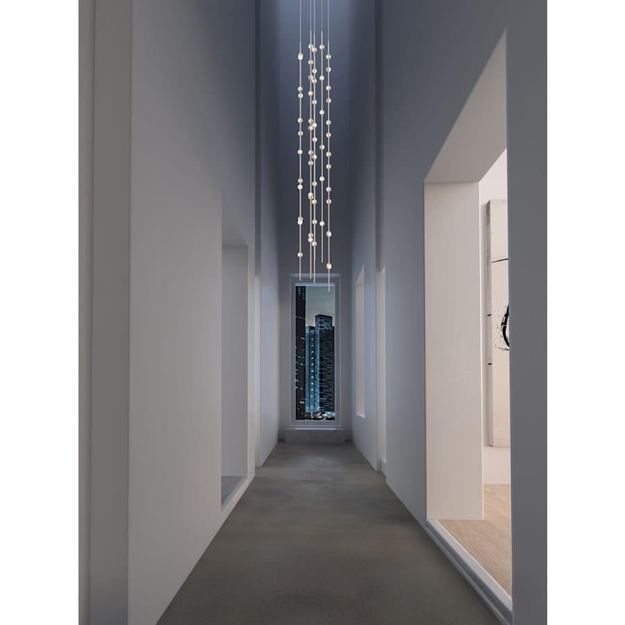Sonne Constellation 12" Wide 55 - Light LED Chandelier Satin Brass - lampmodern