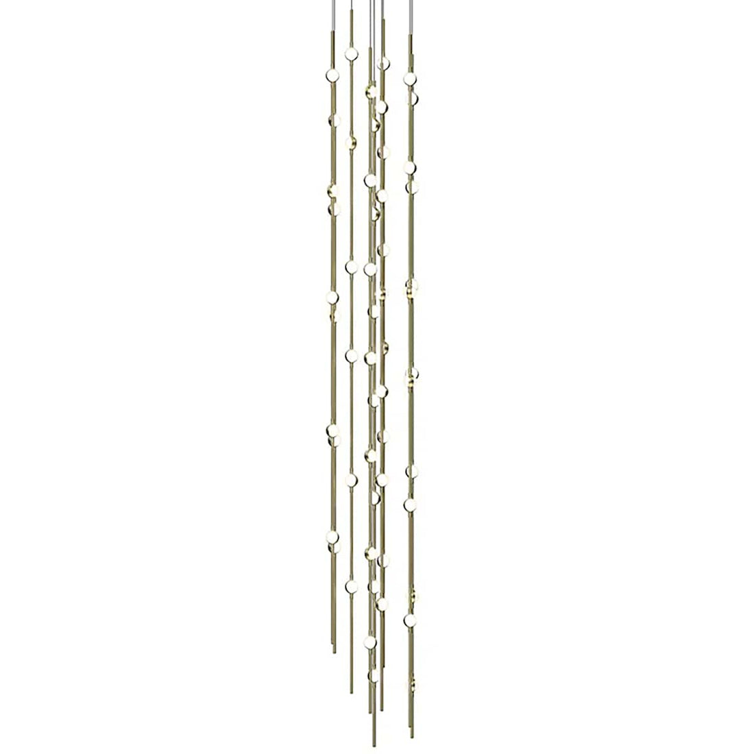 Sonne Constellation 12" Wide 55 - Light LED Chandelier Satin Brass - lampmodern