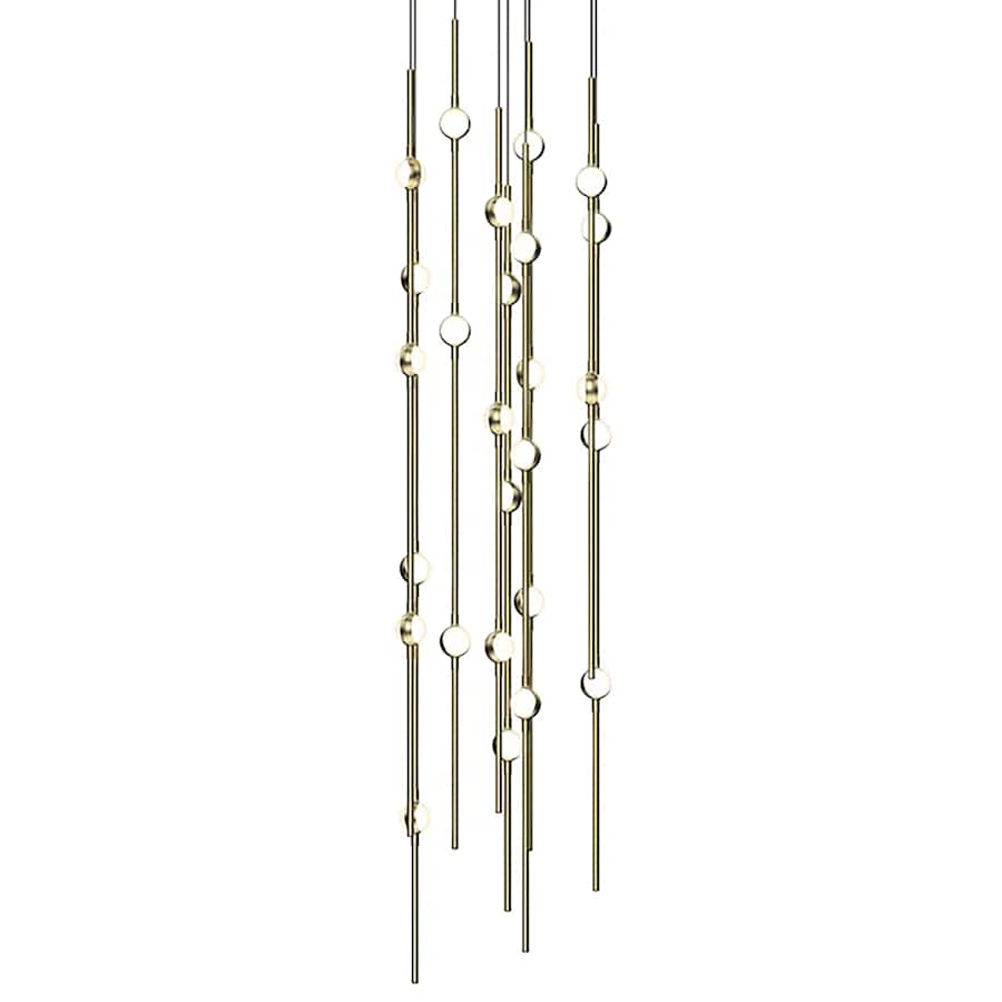 Sonne Constellation 12" Wide Chandelier 26 Light Satin Brass - lampmodern