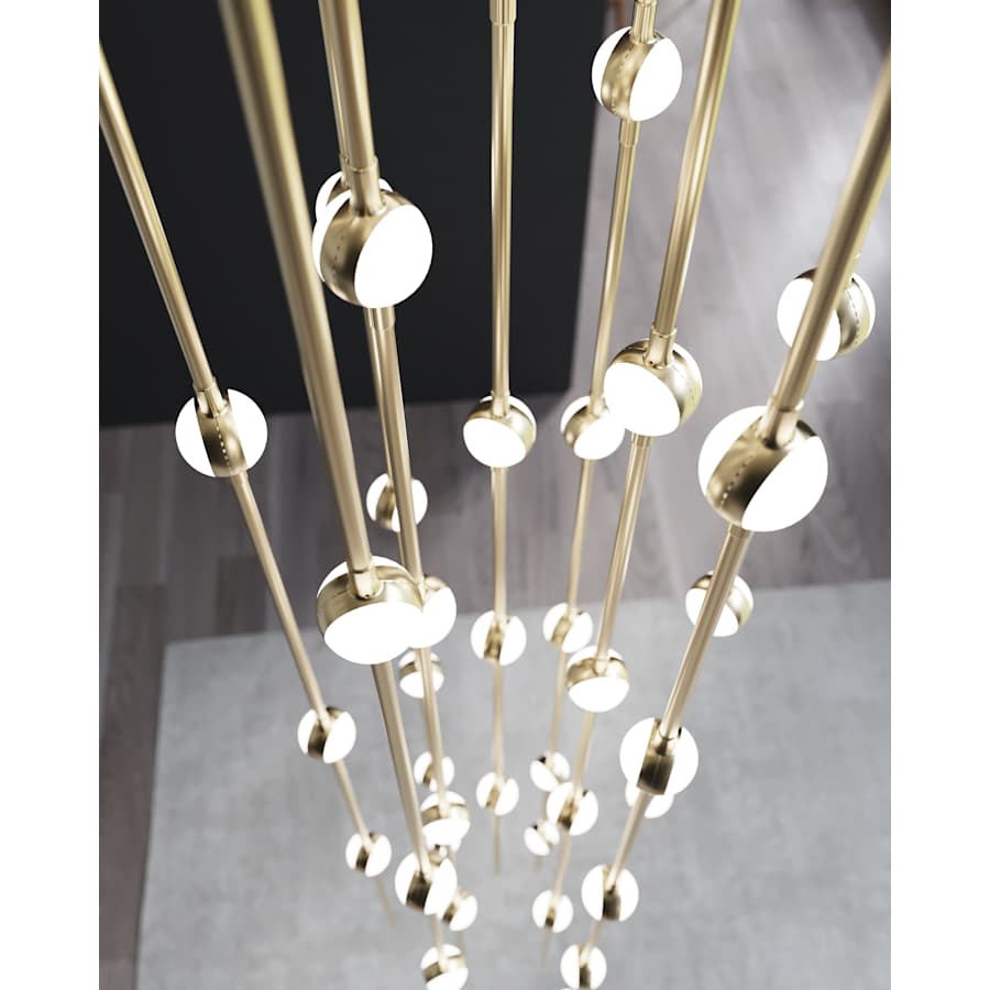 Sonne Constellation 12" Wide Chandelier 26 Light Satin Brass - lampmodern