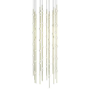 Sonne Constellation 24" Wide Integrated LED Chandelier Satin Brass - lampmodern
