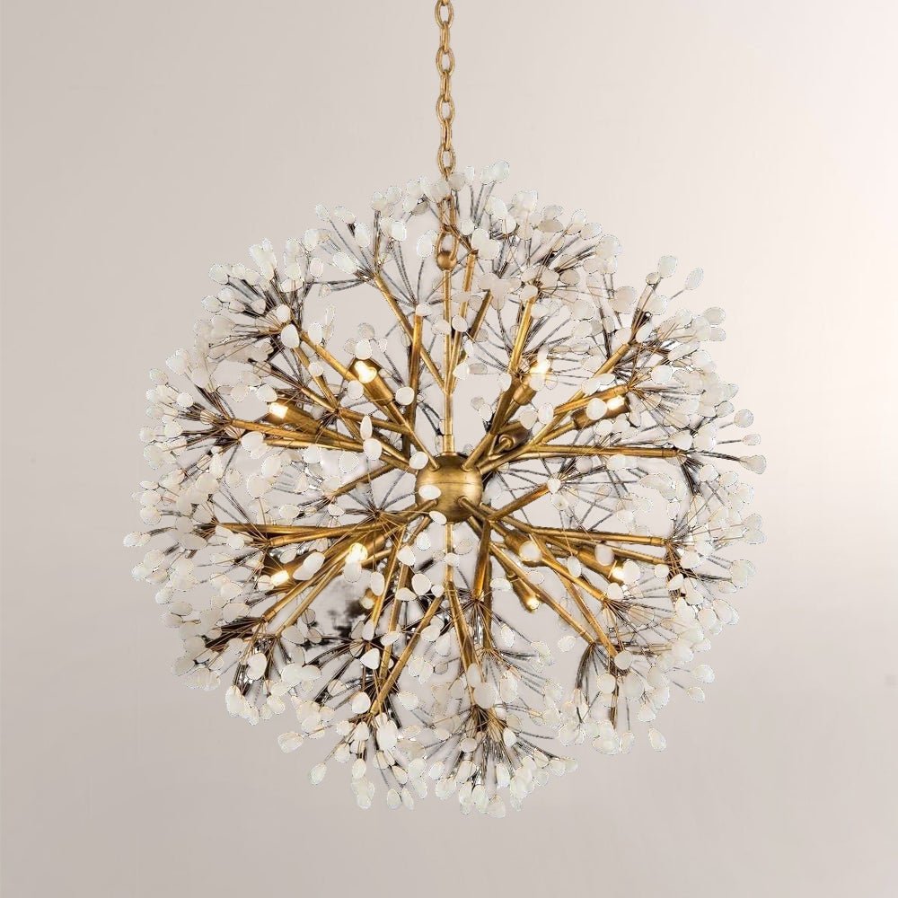 Spherical Twelve - Light Quartz Chandelier - lampmodern