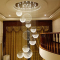 Spiral Raindrop Crystal Ball Three Step Dimming LED Staircase Chandelier - lampmodern