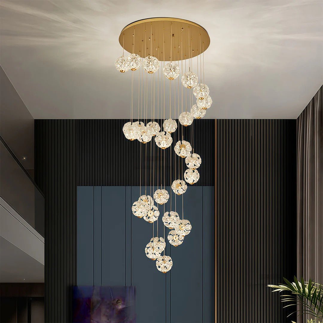 Staircase Crystal Chandelier Modern Luxury High Ceiling Light - lampmodern