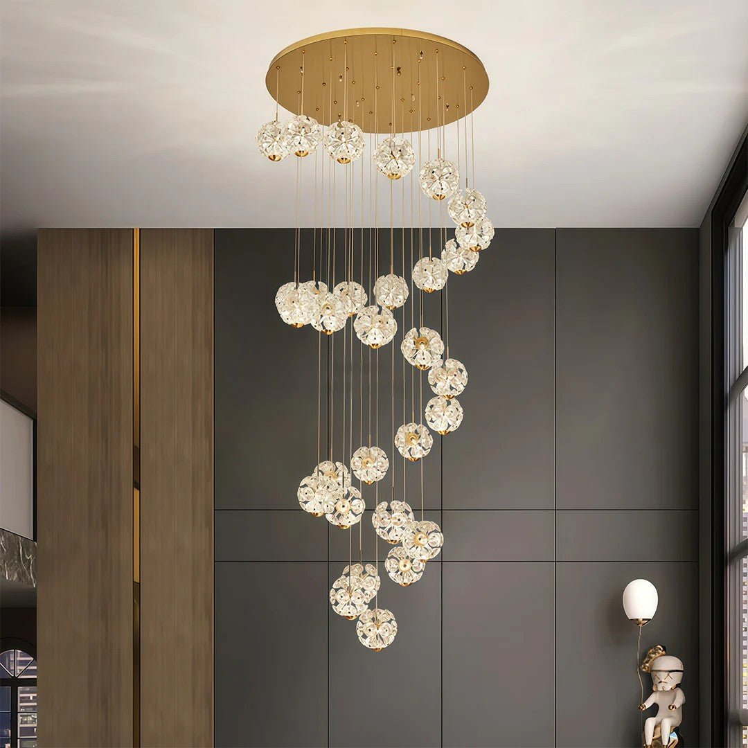 Staircase Crystal Chandelier Modern Luxury High Ceiling Light - lampmodern