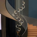 Staircase Lighting Chandelier LED Ring Cluster Rotating Ceiling Light - lampmodern