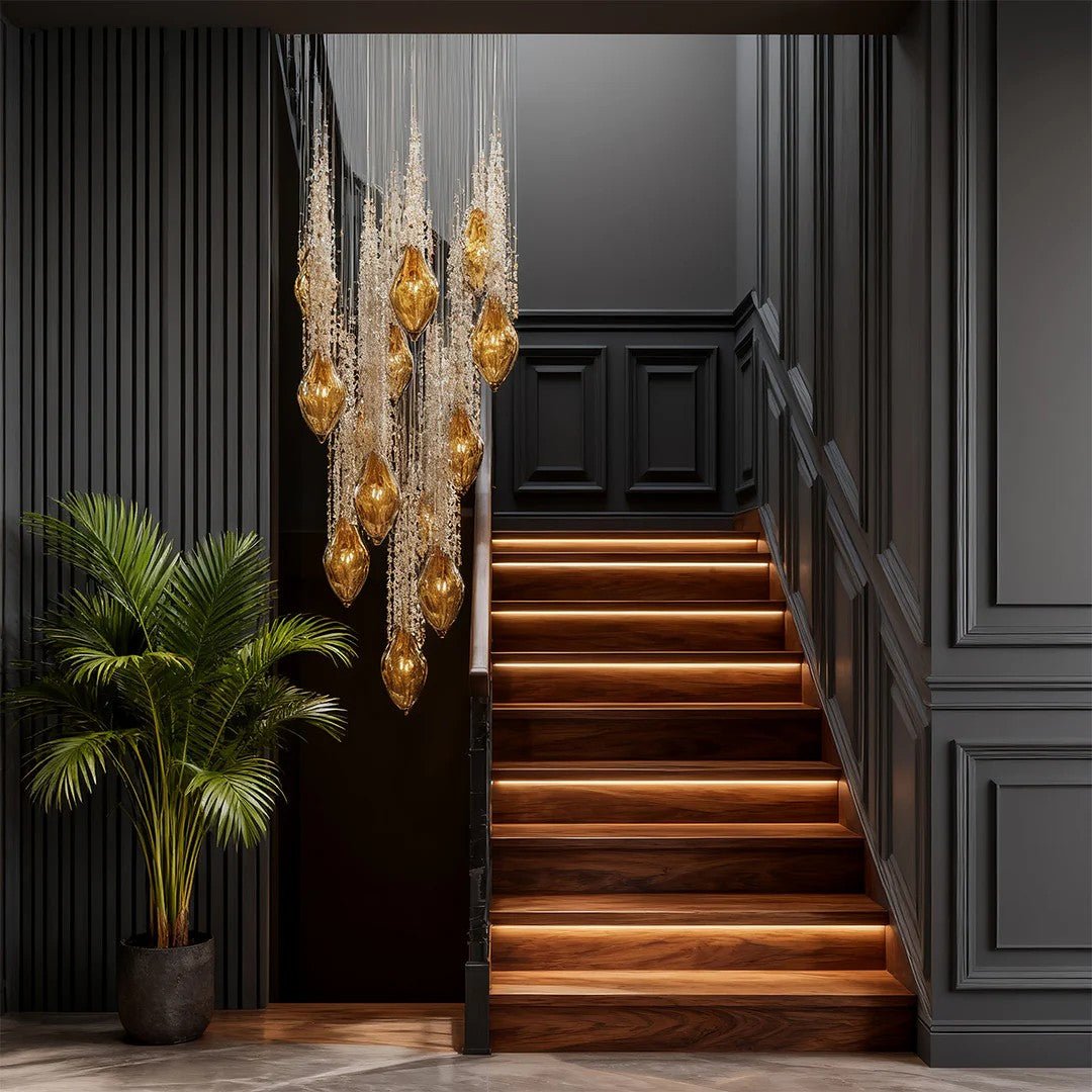 Stairway Chandelier Artistic Crystal Ceiling Light - lampmodern