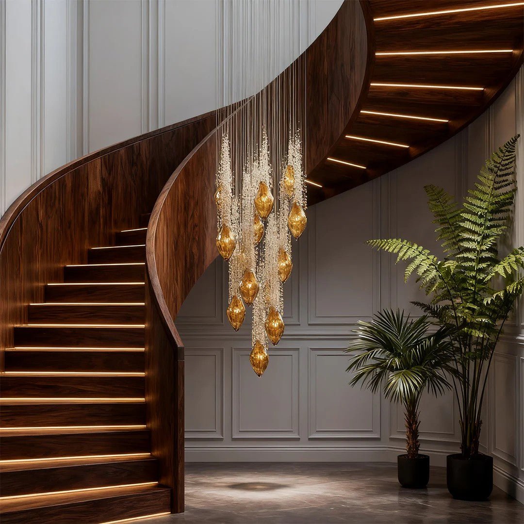 Stairway Chandelier Artistic Crystal Ceiling Light - lampmodern