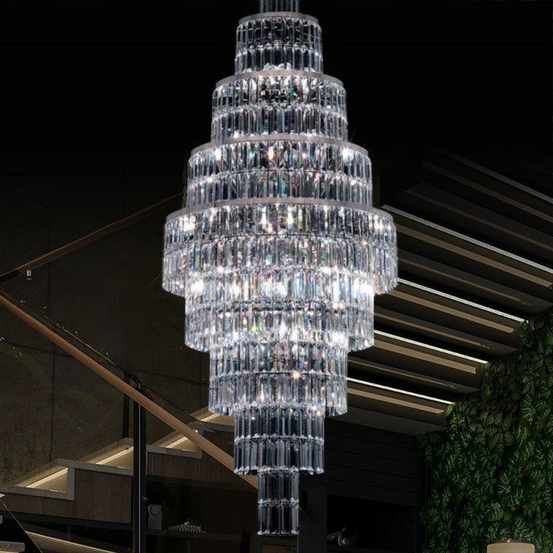 Stylish Foyer Hall Long Crystal Chandelier Large Staircase/ Entryway Decoration Ceiling Light Fixture - lampmodern