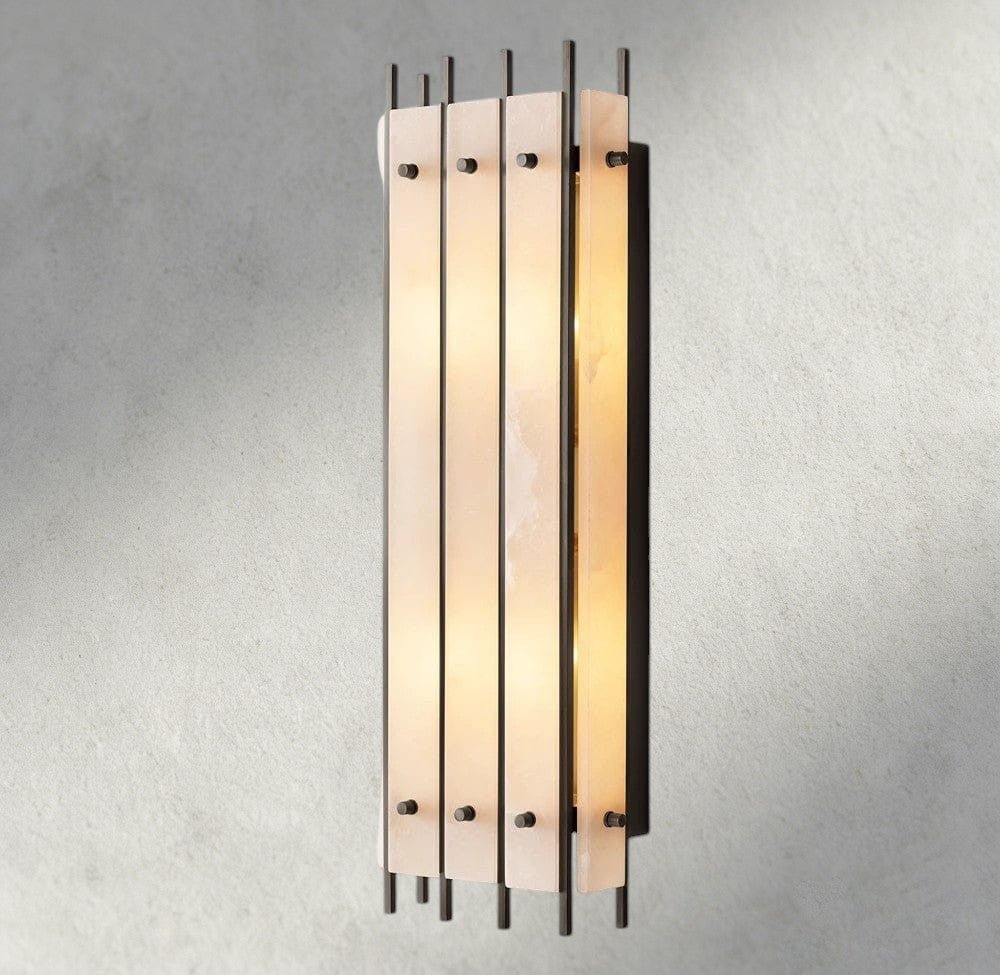 Sun Merca Alabaster Grand Rectangular Sconce - lampmodern