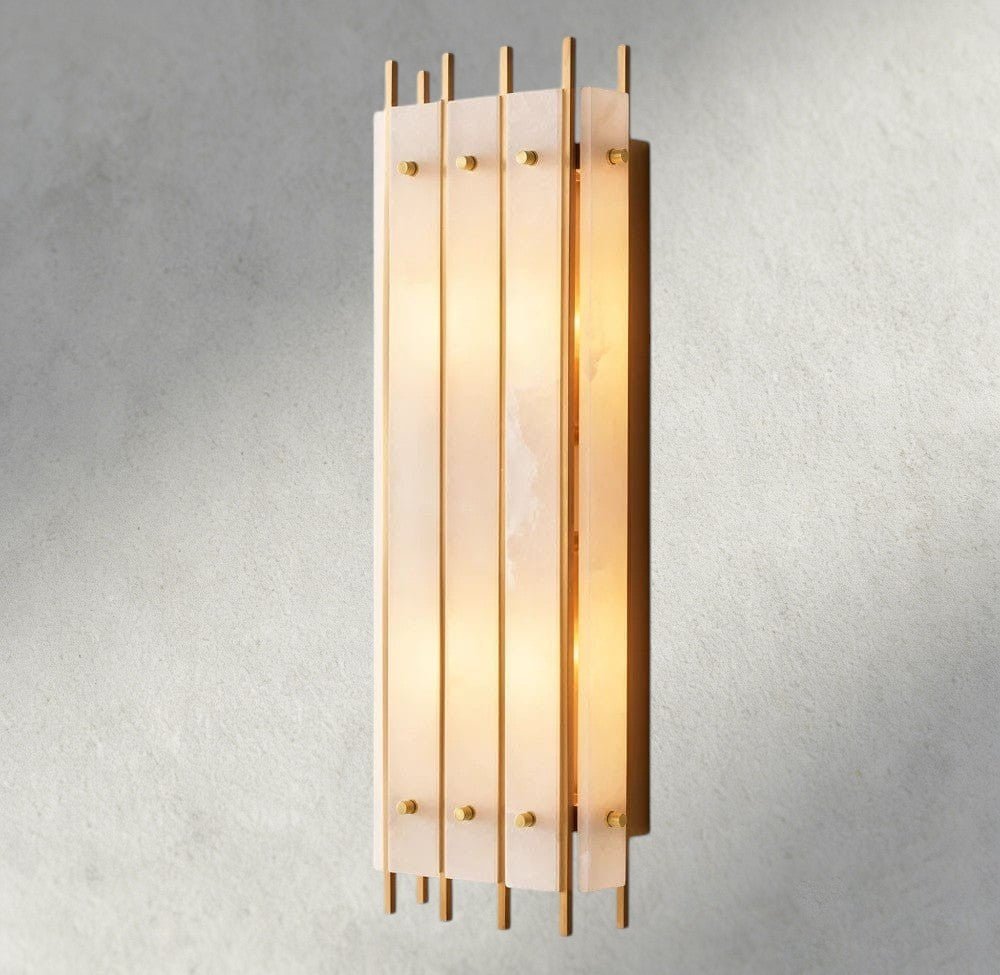 Sun Merca Alabaster Grand Rectangular Sconce - lampmodern