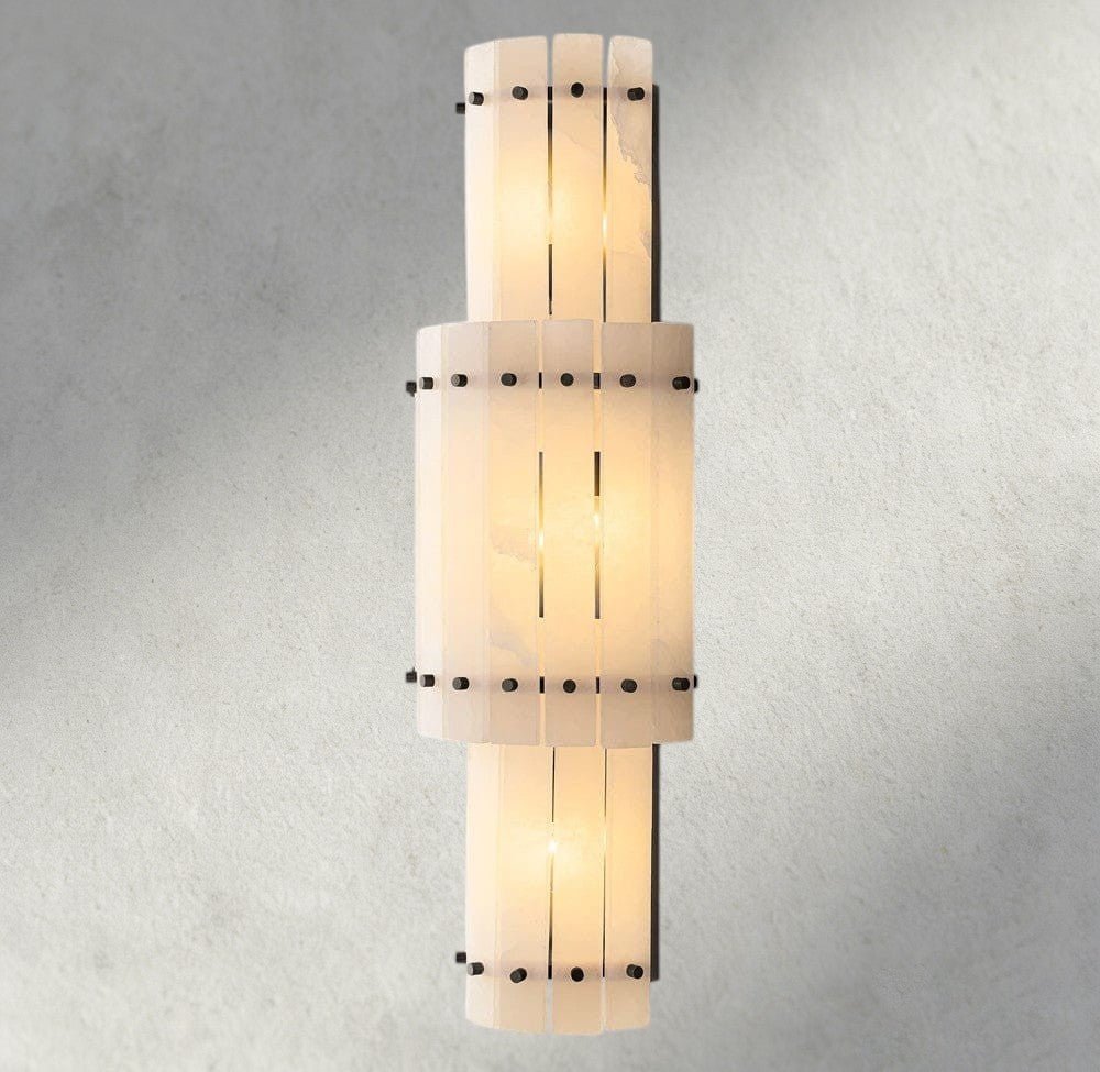 Sun Merca Alabaster Grand Round Sconce - lampmodern