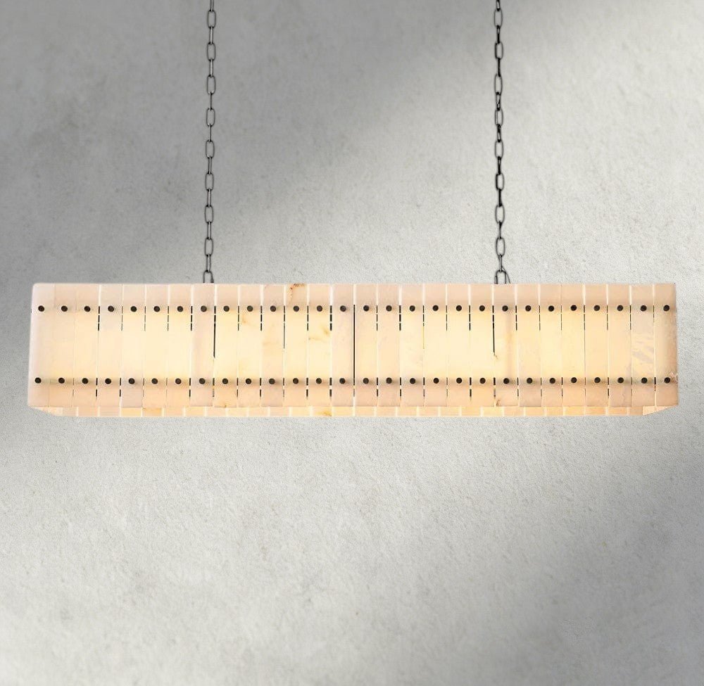 Sun Merca Alabaster Linear Chandelier 54", 72" - lampmodern