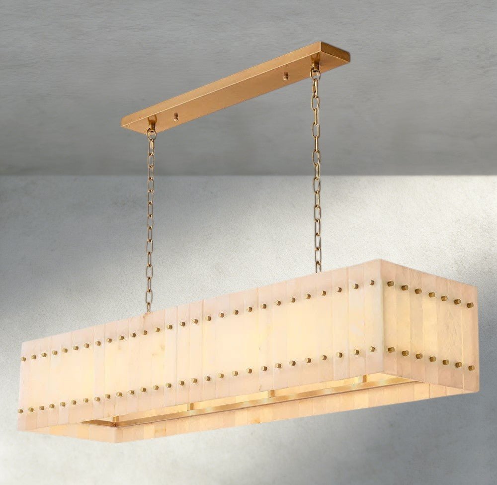 Sun Merca Alabaster Linear Chandelier 54", 72" - lampmodern