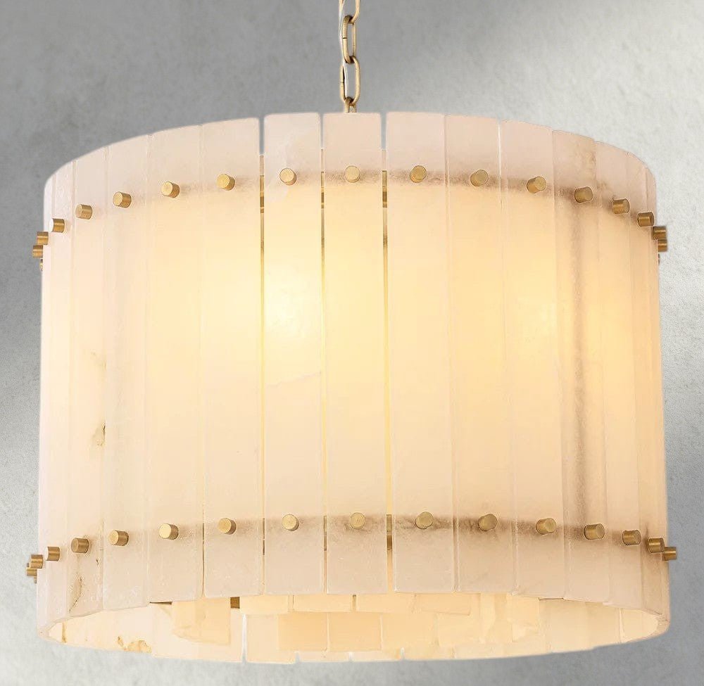 Sun Merca Alabaster Round Chandelier 22", 37", 48", 60" - lampmodern
