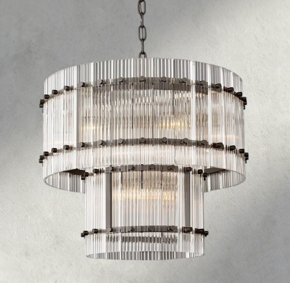 Sun Merca Two - Tier Round Chandelier 22", 37", 48", 60" - lampmodern