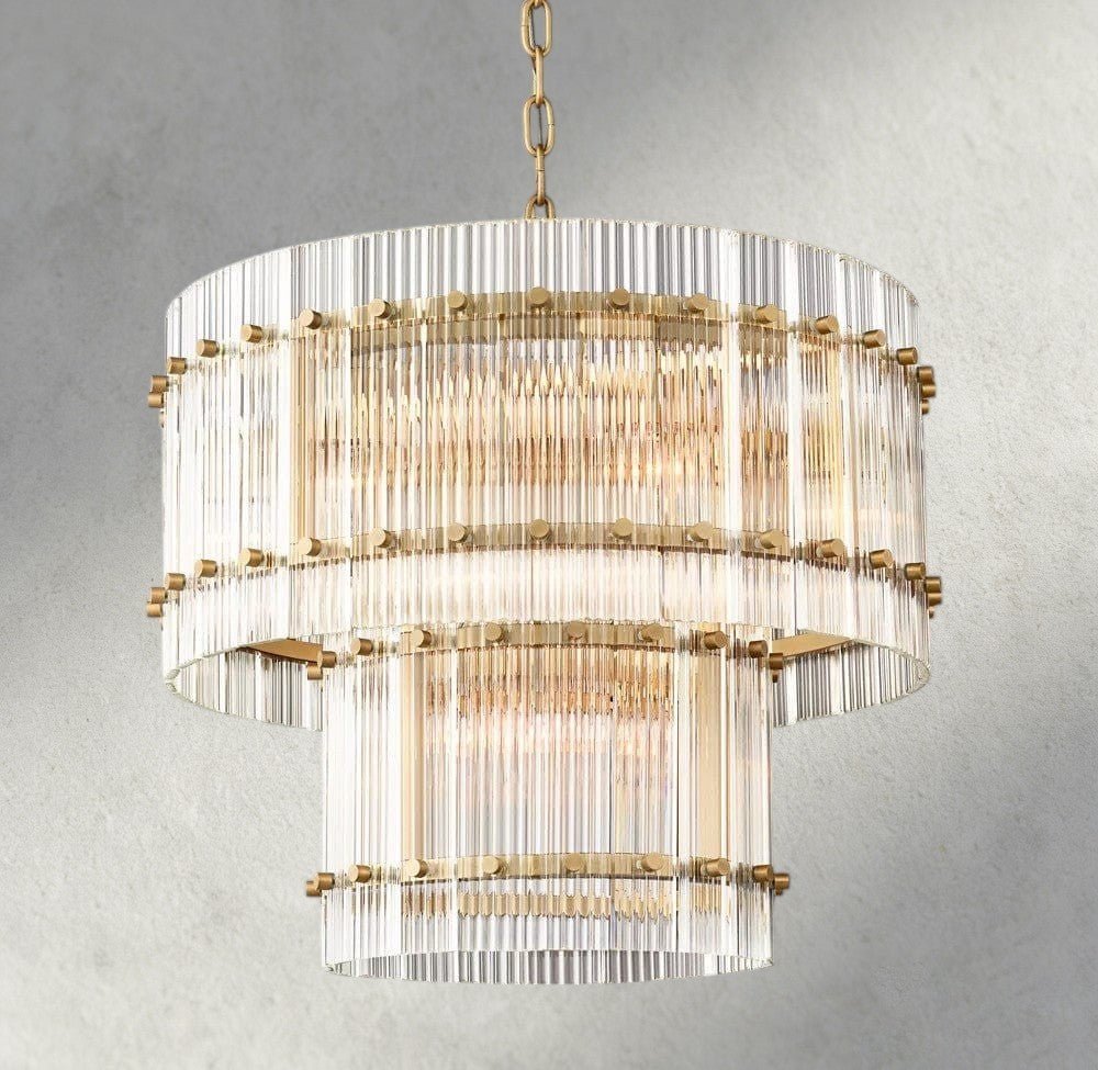 Sun Merca Two - Tier Round Chandelier 22", 37", 48", 60" - lampmodern