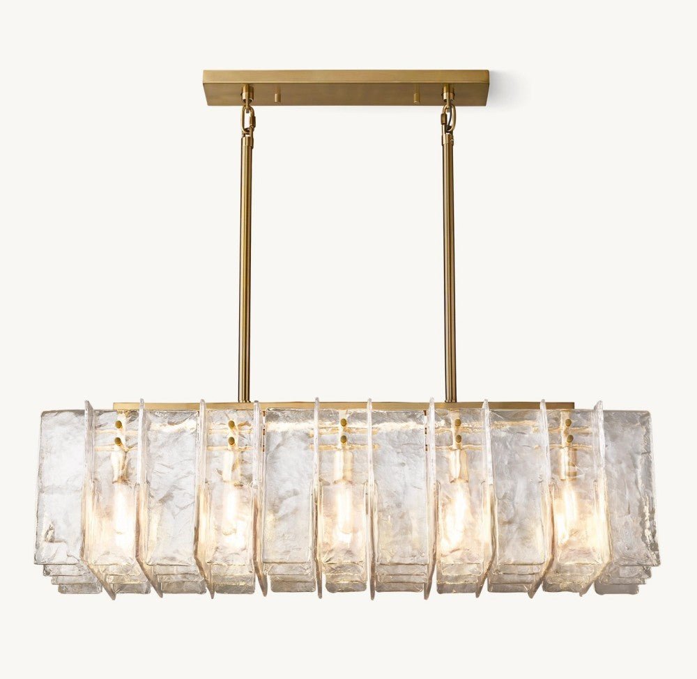 Trama Rectangular Chandelier 49" - lampmodern
