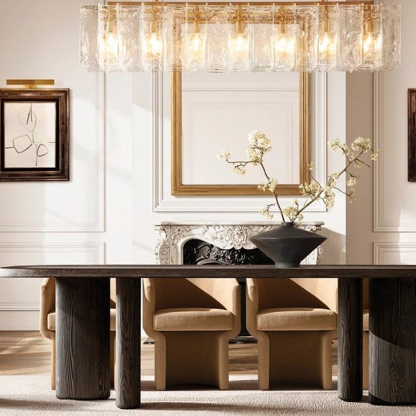 Trama Rectangular Chandelier 49" - lampmodern