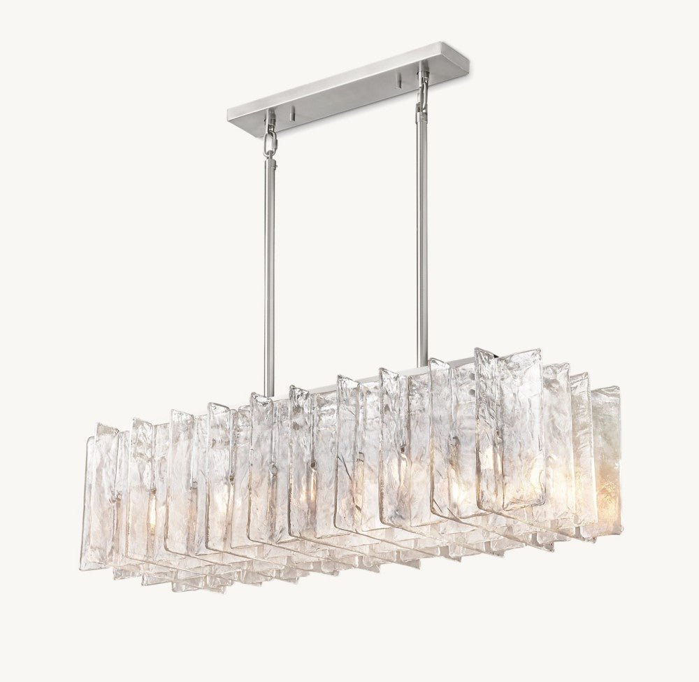 Trama Rectangular Chandelier 49" - lampmodern
